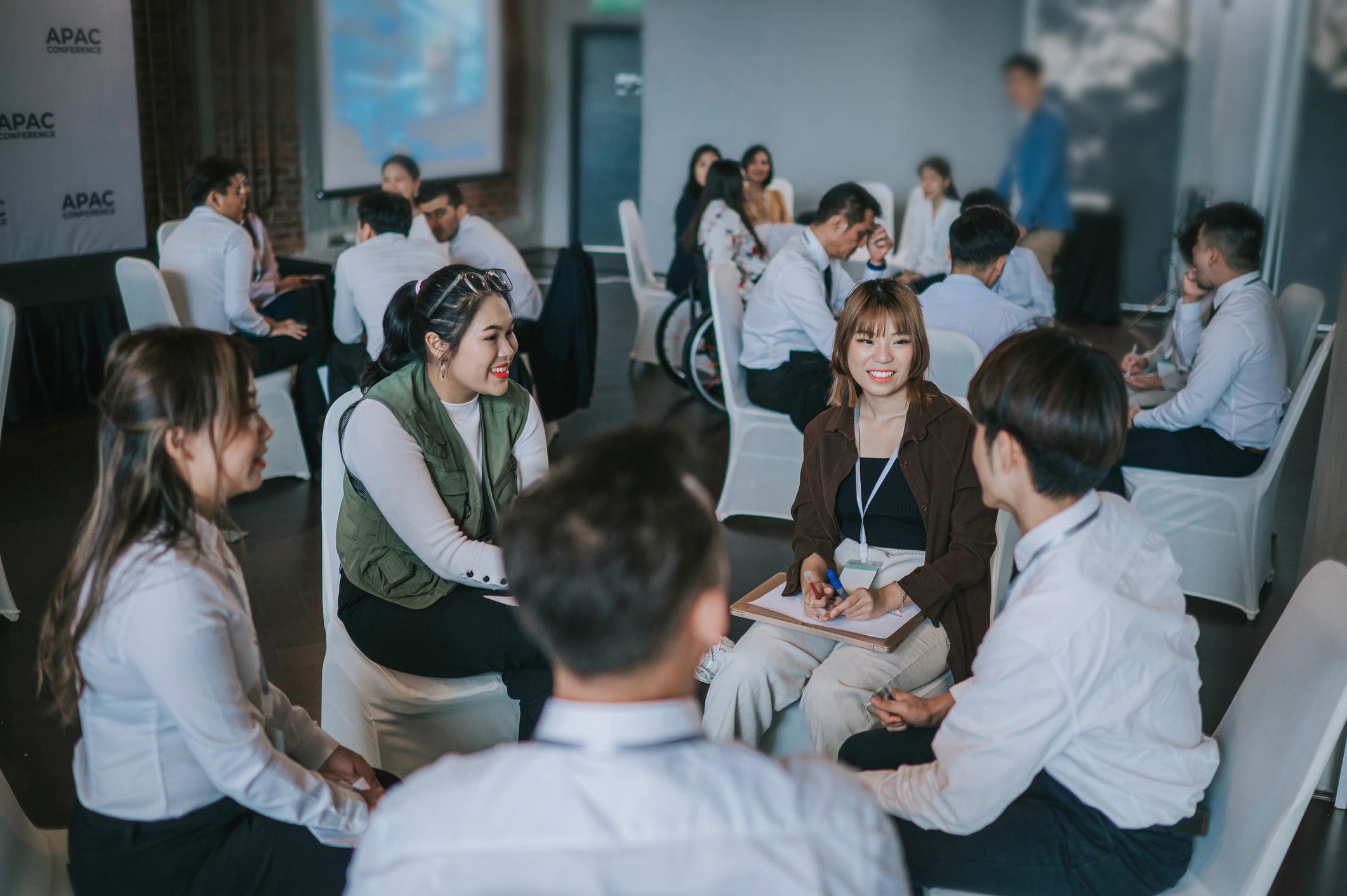 Product strategy consulting workshop with a team collaborating