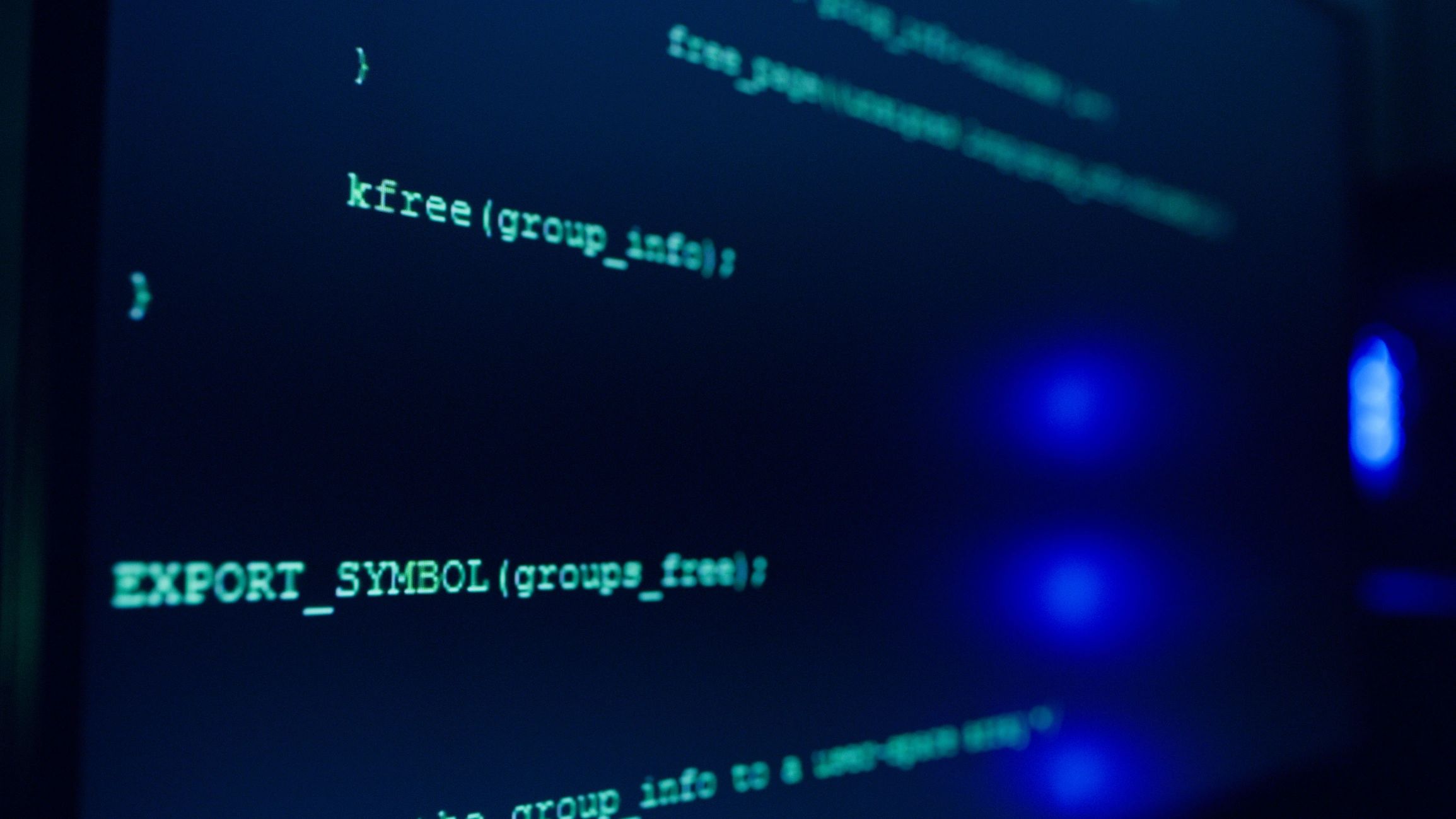 Computer screen with code and data representing technical analysis